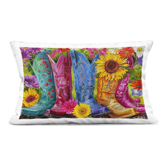Stupell Industries Cowboy Boots and Sunflowers Decorative Printed Throw Pillow, design by Shawna Stewart