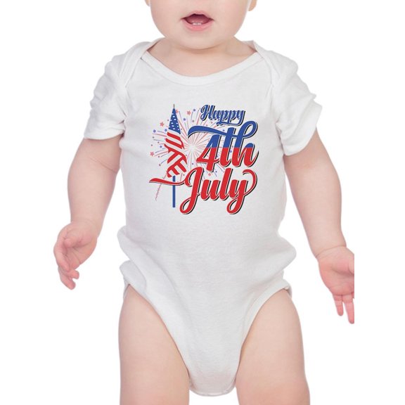 4Th July Flag Fireworks Bodysuit Infant -Image by Shutterstock, 12 Months