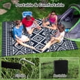 thumbnail image 3 of VUNATE Outdoor Rug Carpet 6'x9' Waterproof Reversible Patio Rug Portable Boho Indoor Outdoor Rug Plastic Straw Rug for Beach RV Camping Garden Picnic Deck Backyard Modern Porch Decor Blue and White, 3 of 7