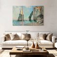 thumbnail image 2 of Elephant Stock The Cliffs At Etretat 1885 Wall Art - Horizontal Multi Panel Canvas - Living Room Wall Decor - Beach Multi Panel - Gray And Beige Decor By Claude Monet - 74" x 48", 2 of 4