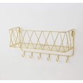 thumbnail image 1 of Estante de pared flotante con rejilla metálica, estante de pared con ganchos, toallero, armario de pared, decoración flotante para el hogar, 1 of 4
