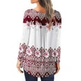 thumbnail image 4 of Womens Tunic Shirts Long Sleeve Open Button Loose Fit Pleated Blouse Tops, 4 of 6