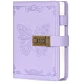 thumbnail image 1 of Diary Billtigif con candado, diario para mujeres y niñas (morado claro), 1 of 8
