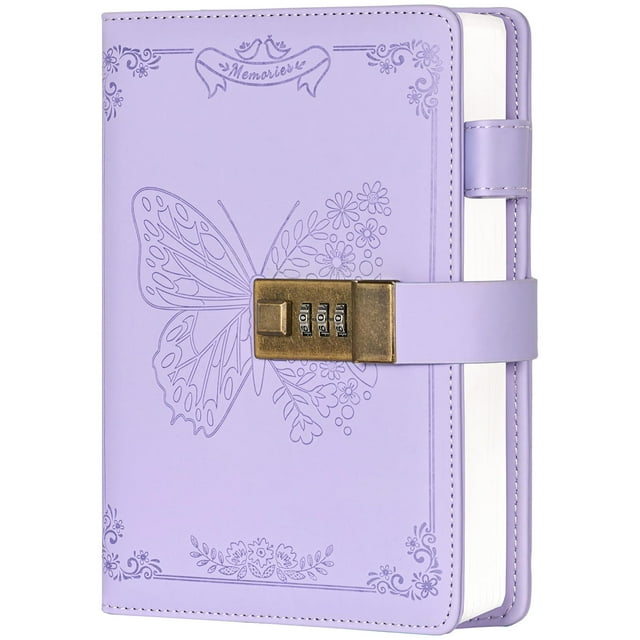 Diary Billtigif con candado, diario para mujeres y niñas (morado claro)