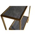 thumbnail image 4 of Moti Magestro 27" 2-Tier Modern Metal/Stone Console Table in Metallic Gold, 4 of 4