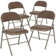 thumbnail image 3 of Emma + Oliver 4 Pack Double Braced Beige Vinyl Folding Chair, 3 of 15
