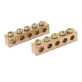 thumbnail image 1 of Unique Bargains 5 Holes Electrical Wire Screw Terminal Ground Copper Neutral Bar 2pcs, 1 of 1