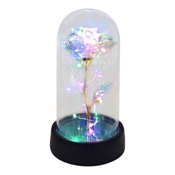 PPKVUFD Valentines Day Rose Gifts for Her, Birthday Gifts for Women Mom Mothers Day, Colorful Light Up Rose in A Glass Dome,Anniversary Valentines Roses Gift for Wife Daughter