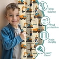 thumbnail image 3 of Blackout Kids Curtains,Cartoon Construction Vehicles Workers Beige Pattern Childrens Insulated Curtains Set Of 2,Bedroom Essentials,Toddler Room Decor 42"x63", 3 of 5