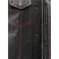 thumbnail image 5 of First Mfg Co - The Club Cut - Men's Motorcycle Biker Riding Black Red Leather Vest - Large, 5 of 5