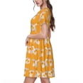thumbnail image 2 of Naloa Flying Ducks Print Womens Summer A-Line Dress with Pockets,Short Sleeve Dresses,Flowy Beach Swing Dress for Vacation Travel, 2 of 6