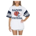 thumbnail image 3 of Women's Gameday Couture  White Illinois Fighting Illini Starting Lineup Contrast Sporty Heritage Oversized T-Shirt, 3 of 4