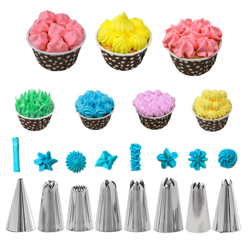 14Pcs Cake Baking Decorating Kit Set Piping Tips Pastry Icing Bag Nozzles Tools