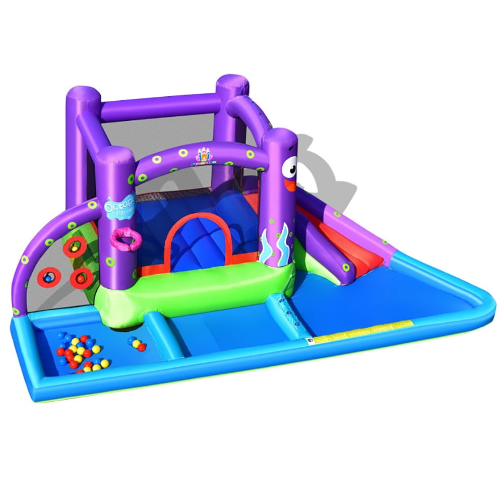 Aimee Lii Inflatable Water Slide Park with Splash Pool and 750W Blower, Bounce House Water Slide for Kids 5-10