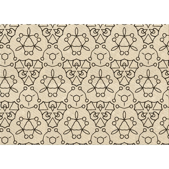 Ahgly Company Indoor Rectangle Patterned Moccasin Beige Area Rugs, 5' x 7'