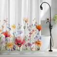 thumbnail image 2 of Wildflower Fabric Shower Curtain Colorful Leaves Floral Washable Shower Curtains for Bathroom, Waterproof Bath Curtain with Hooks Home Decor 36x72in, 2 of 8