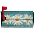 thumbnail image 3 of Rustic Spring Daisy Mailbox Covers Magnetic Standard Size 21x18 Inch Teal Old Wood Board Mailbox Decals Mailbox Wrap Post Letter Box Cover Mailbox Post Cover for Garden Yard Decor, 3 of 6