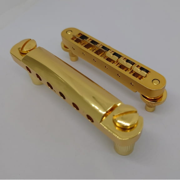 Guitar Fixed Saddle Bridge Tailpiece Set with ABR-1 Style Tune-O-Matic Bridge Gold for ABR LP SG EPi Electric Guitars