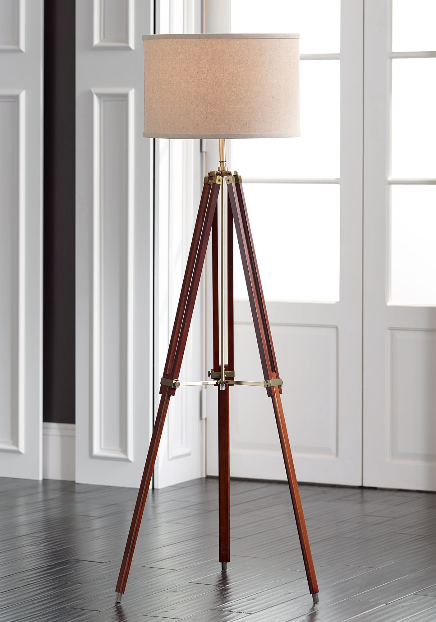 Details about   NAUTICAL DECORATIVE  FLOOR SHADE LAMP TRIPOD WOOD  BROWN STAND 