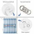 thumbnail image 4 of Coastal Blue Striped Shower Curtain, Waterproof Shower Curtains for Bathroom, Ocean Sea Summer Starfish Coral Shells Washable Fabric Bathtub Curtain Set Bath Decor with 12 Hooks Long 72"x84", 4 of 8