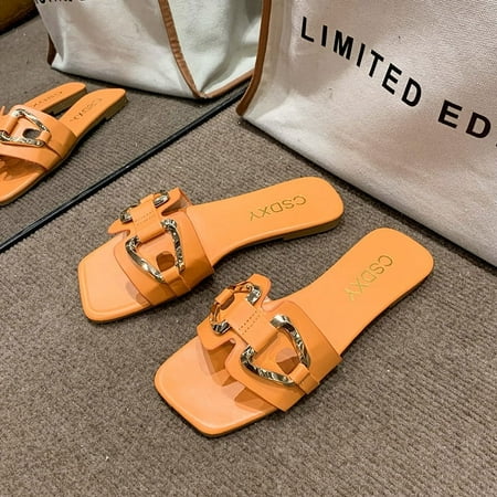 

Hongtong Leisure Sandals and Slippers Women‘s New Outer Wear Large Size Fashion Chain Bottom Slippers Women‘s