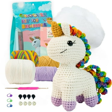 Crochet Kit for Beginners,Crochet Kit W Step-by-Step Video Tutorials, Wobbles Crochet Animal Kit, Beginner Crochet Kit for Adults Kids Women Men Complete Kit Included