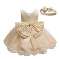 thumbnail image 3 of WOYY Newborn Girls Lace Bowknot Princess Wedding Formal Dress & Headband Set, Sizes 0-24M, 3 of 3