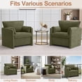 thumbnail image 5 of Oversized Accent Chair, 32.68" Wide Modern Armchair with Deep Seat, Mid-Century Comfy Reading Chair, Chenille Sofa Chair, Green, 5 of 7
