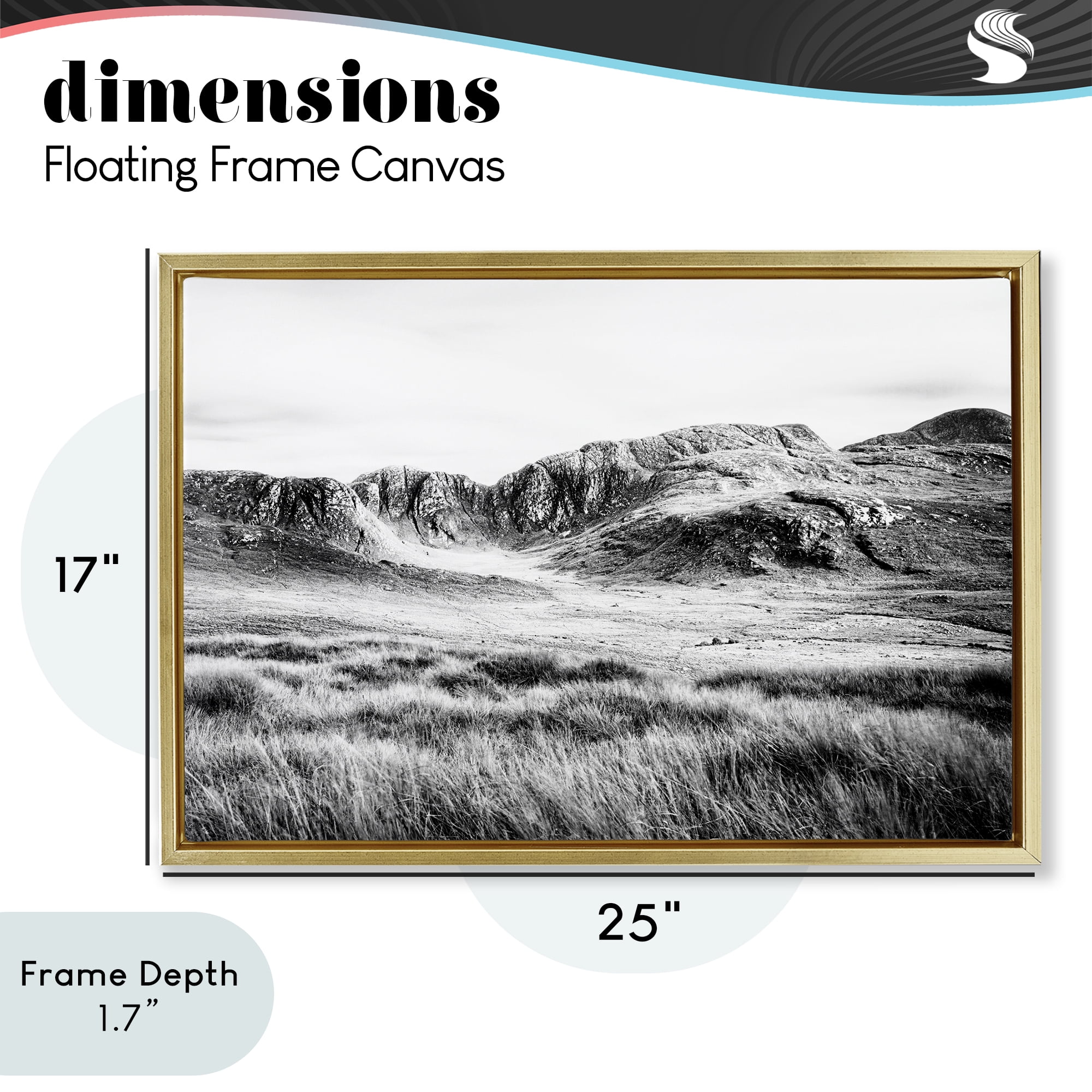 Stupell Industries Magnificent Countryside View Gold Framed Floater Canvas Wall Art, design by Andy Amos