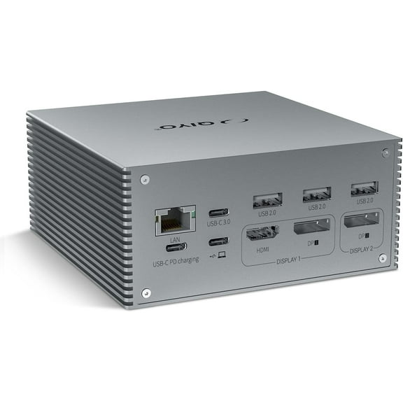 Docking Station, USB C Docking Station Dual Monitor for MacBook Pro/Air & Type C Windows Laptops (4K HDMI, 2 DPS, 100W PD, 6 USB Ports), Extended Display for macOS