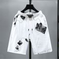 thumbnail image 2 of PEASKJP Basketball Shorts Pantalons de Musculation, Entraînement, Course, Jogger avec Poches, Blanc XXXXL, 2 of 3