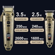 VGR Hair Clipper for Men Professional Hair Trimmer Barber Clippers Set, Cord/Cordless Beard Trimmer Hair Grooming Kit, T-Blade Zero Gapped Rechargeable LED Display Haircutting Kit