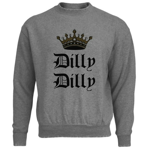 Dilly Dilly Crown Olde English Mens Destroyed Sweatshirt Heather SM