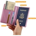 thumbnail image 4 of EpicGadget Passport Holder Travel Wallet RFID Blocking Case Cover - Minimalist Premium PU Leather Passport Wallet Holder, Passport, ID, Card and Boarding Pass Holder Travel Organizer (Pink), 4 of 5
