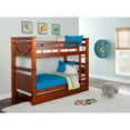 thumbnail image 2 of Riverbay Furniture Transitional Pine Wood Twin Bunk Bed in Walnut Brown, 2 of 16