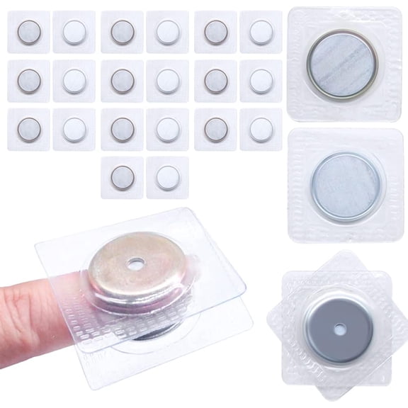 12 Pairs Hidden Magnetic 1.18 Inch Snaps, PVC Sew-in Invisible Clasps, Fastener Buttons DIY Craft Sewing Tools for Purses Handbags
