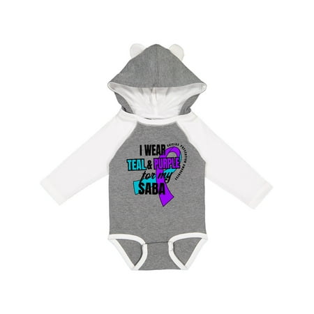 

Inktastic Suicide Prevention I Wear Teal and Purple for My Saba Gift Baby Boy or Baby Girl Long Sleeve Bodysuit