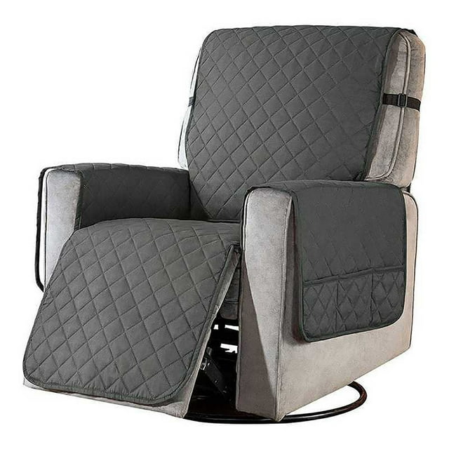 Housse de Fauteuil Inclinable Réversible avec Poches Latérales Protecteur Lavable avec Sangles Élastiques pour Enfants Chien