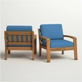thumbnail image 6 of JERFIT Grenada Blue Acacia Wood Outdoor Club Chair with Waterproof Cushions, 6 of 9