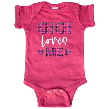 

Inktastic My Gigi Loves Me Hearts in Pink Plaid Gift Baby Boy or Baby Girl Bodysuit