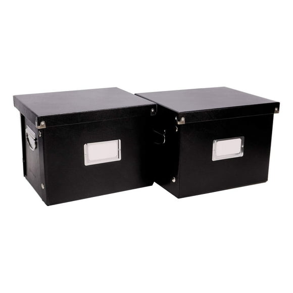 Snap-N-Store File Storage Box & Organizer - 2 Pack - 13.25 x 10.75 x 9.875 Inch Letter Size Portable File Boxes with Lids for Documents - Back To School Su