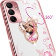 nancheng Samsung Galaxy A15 5G Kickstand Silicone Cell Phone Case, Rose Gold
