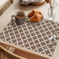 thumbnail image 3 of Brown Moroccon Placemats Set of 6 Retro Country Minimalist Abstract Motifs Place Mats Indoor Wipeable Table Mats Washable Cloth Dining Table Placemats for Kitchen Holiday Party Home Decor 13x19 Inch, 3 of 9