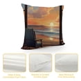 thumbnail image 4 of COMIO Beach Window Throw Pillow Cover Watercolor Sunset Cloud Sky Palm Tree Bird Ocean Brown Decorative Bright Cushion Soft Patio Sofa Indoor Dorm Bedroom Pillow Cases, 4 of 5