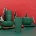 thumbnail image 2 of Mainstays 12-Piece Plastic Etched Holly Dinnerware Set, Green, 2 of 17