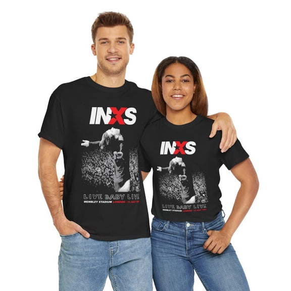 Vintage INXS Live in Wembley 1991 T-Shirt – Retro Rock Band Graphic Tee, Classic 90s Concert Tour Shirt, Vintage Music Fan Unisex T-Shirt for Men Women