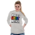 thumbnail image 3 of Worlds Gayest Mother Queer Mom Women Plus Size Long Sleeve Graphic Tee Brisco Brands 2X, 3 of 5