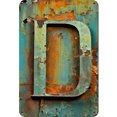 thumbnail image 1 of Placa Metal Vintage Letra D Pintura Hierro Rectangular Arte La Pared Barra 20x30cm, 1 of 9