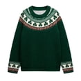 thumbnail image 4 of FASHOFT Irish Sweaters for Women St. Patrick's Day Knitted Shamrock Sweater Long Sleeve Crew Neck Casual Pullover Top Dark Green S, 4 of 4