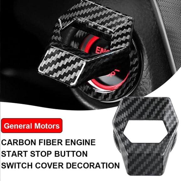 HPDL Car Carbon Fiber Engine Start Stop Push Button Switch Cover Trim Accessories HOT